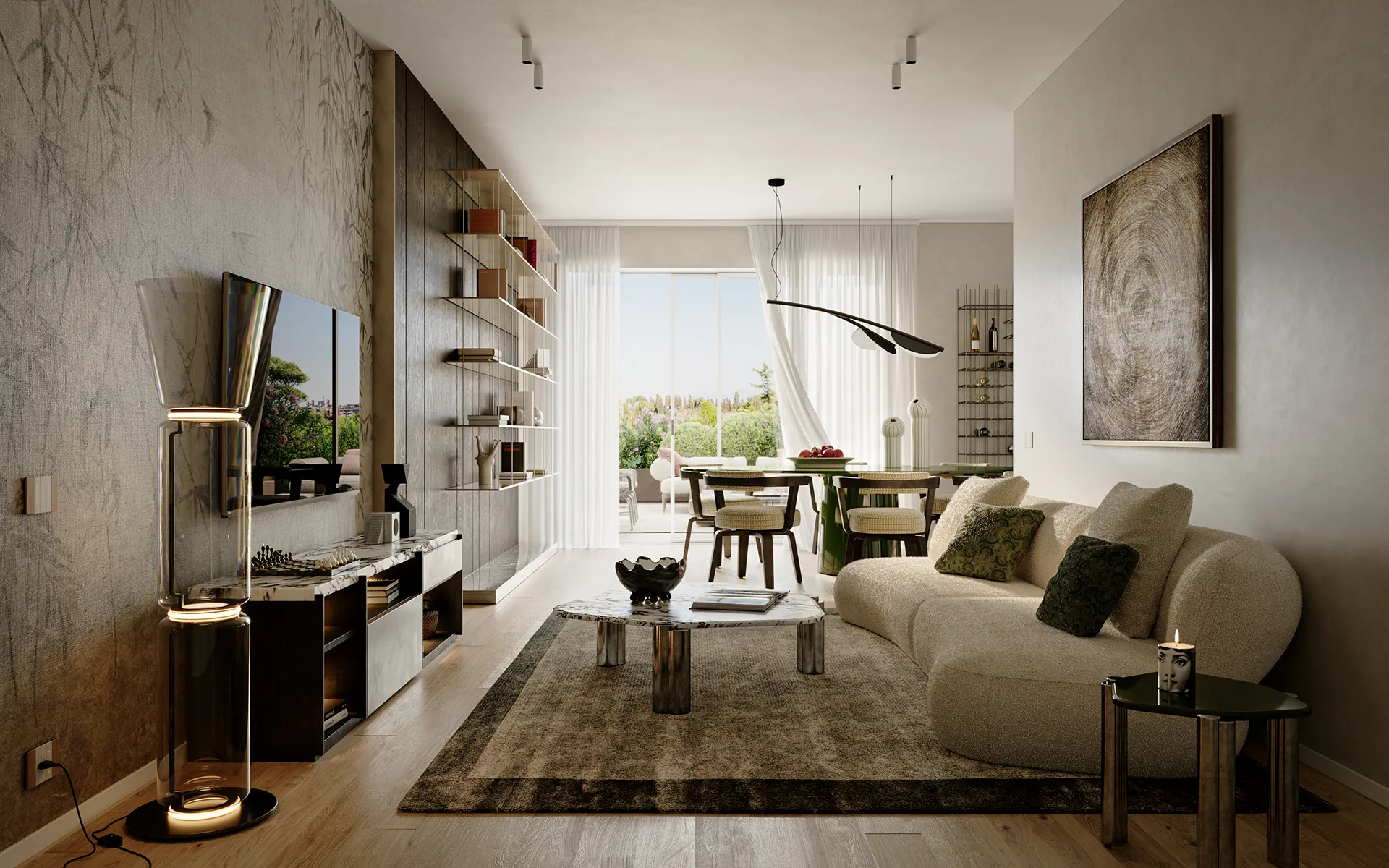 Bilocali, trilocali e quadrilocali di Lynfa Living a Roma Camilluccia, dove design moderno e materiali pregiati creano spazi luminosi e accoglienti, pronti per essere personalizzati. 