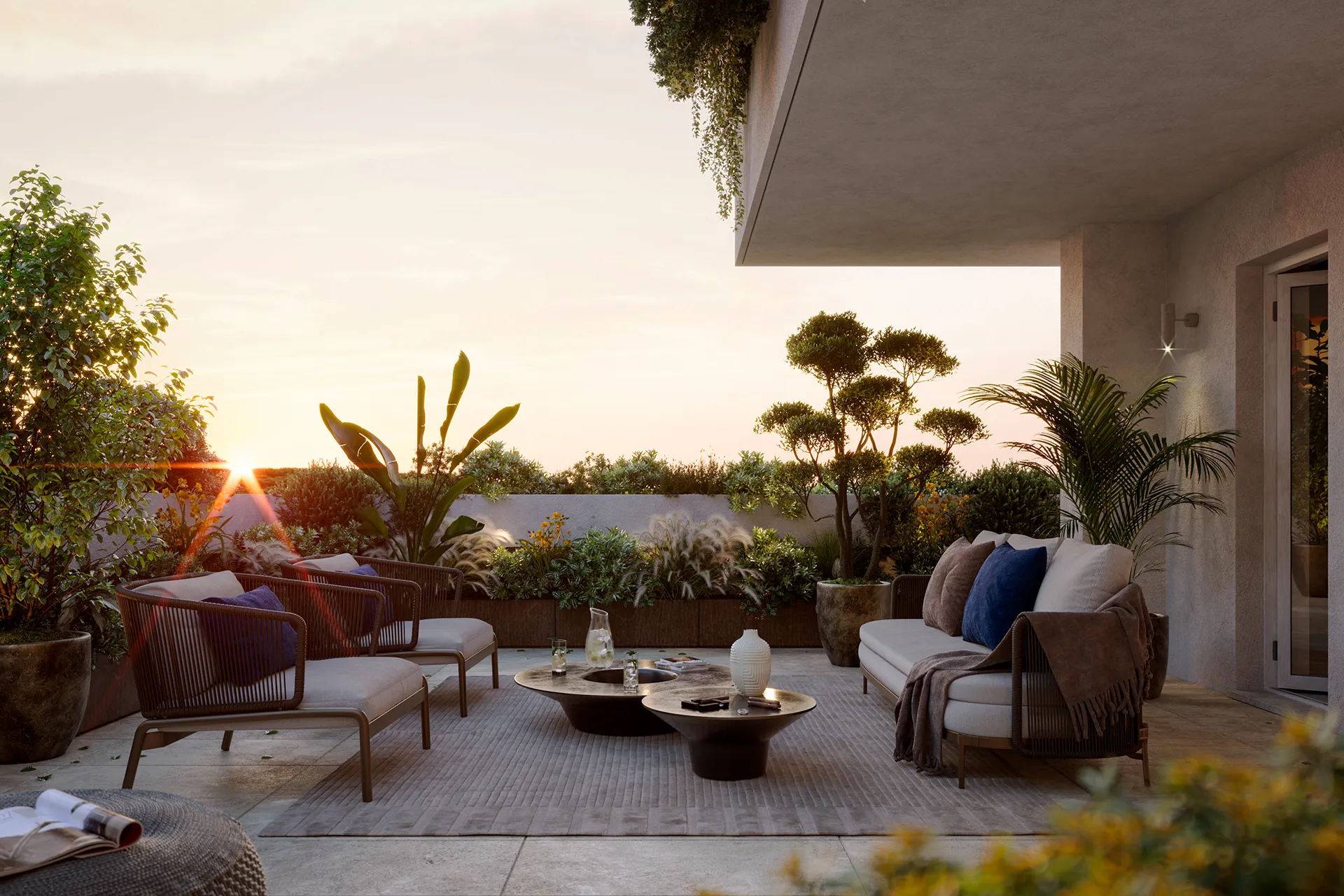 Attico raffinato di Lynfa Living a Roma Camilluccia con materiali raffinati e completamente personalizzabili. 